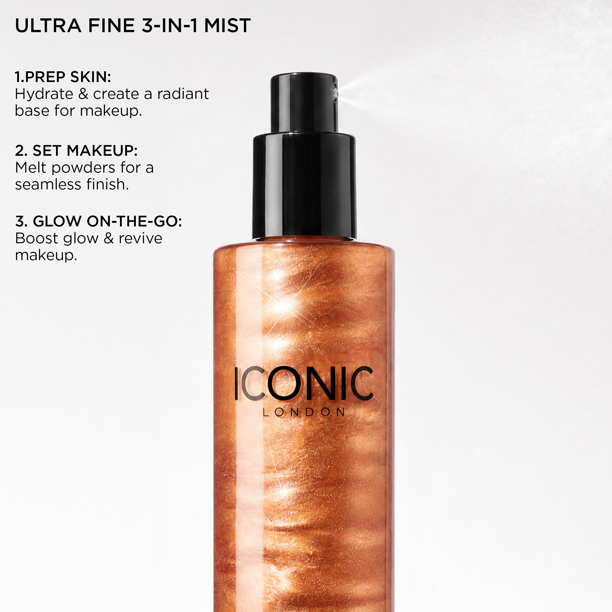 Prep Set Glow in Glow. Ultra fine 3-in-1 mist