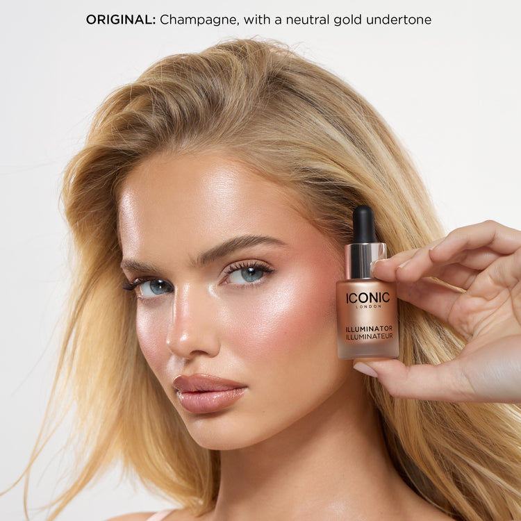Iconic London Illuminator Liquid Highlighter Drops - Original Champagne with a neutral gold undertone