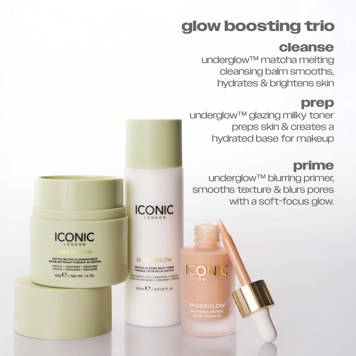 Underglow Matcha Glazing Milky Toner - Glow Boosting Trio