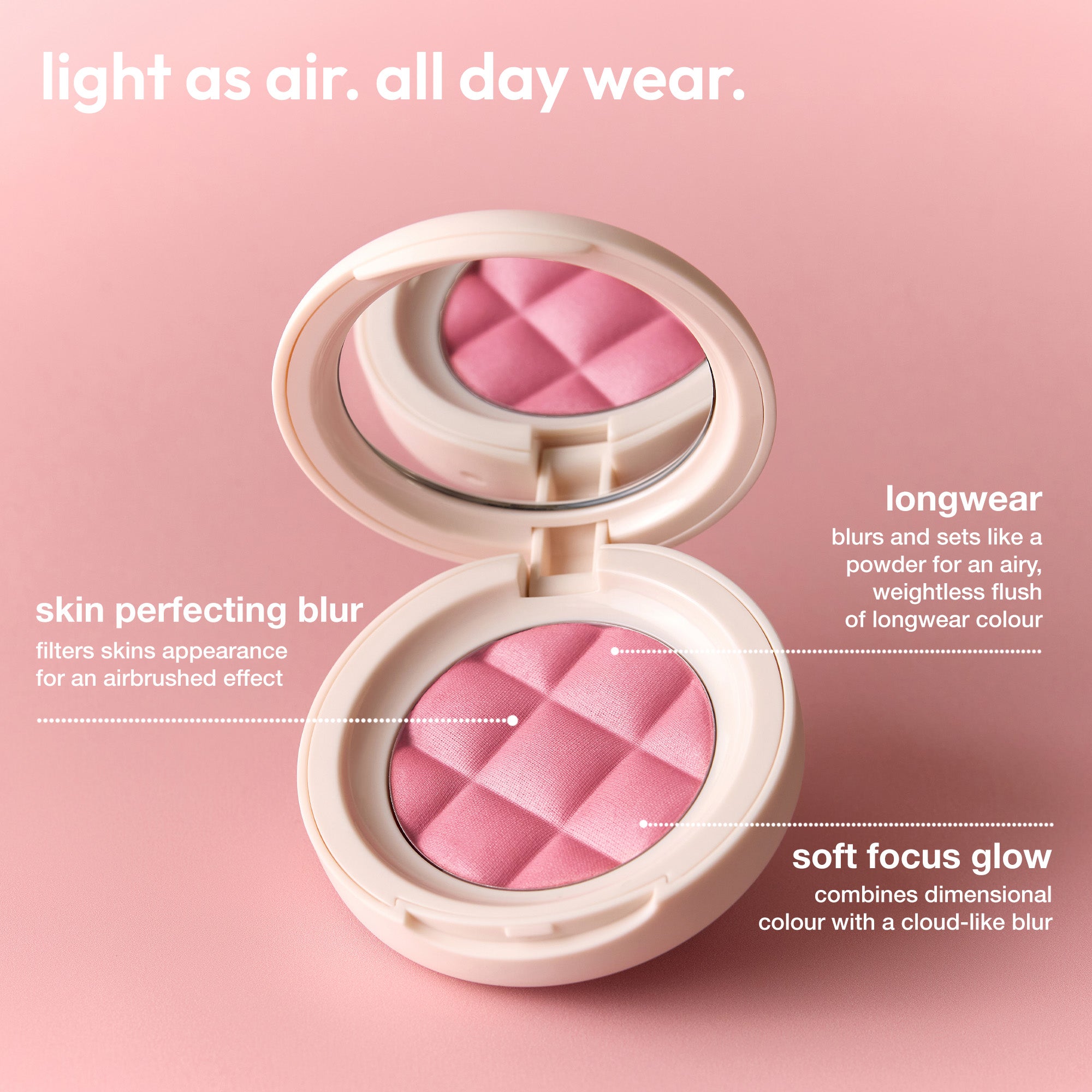 ICONIC London Fridays Buildable Blurring Blush Light as air, all day wear