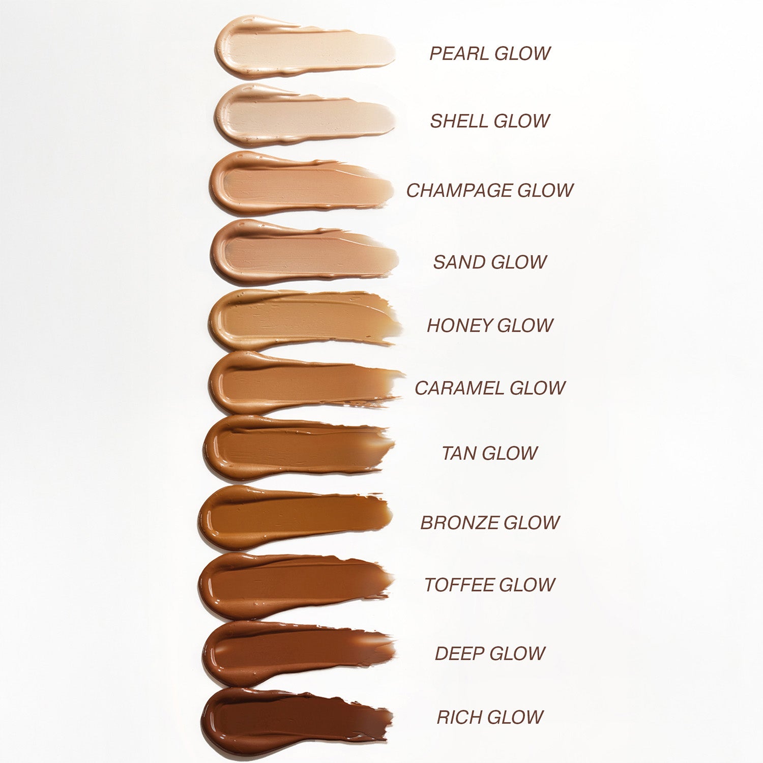 colour_Pearl Glow, colour_Shell Glow, colour_Champagne Glow, colour_Sand Glow, colour_Honey Glow, colour_Caramel Glow, colour_Tan Glow, colour_Bronze Glow, colour_Toffee Glow, colour_Deep Glow, colour_Rich Glow