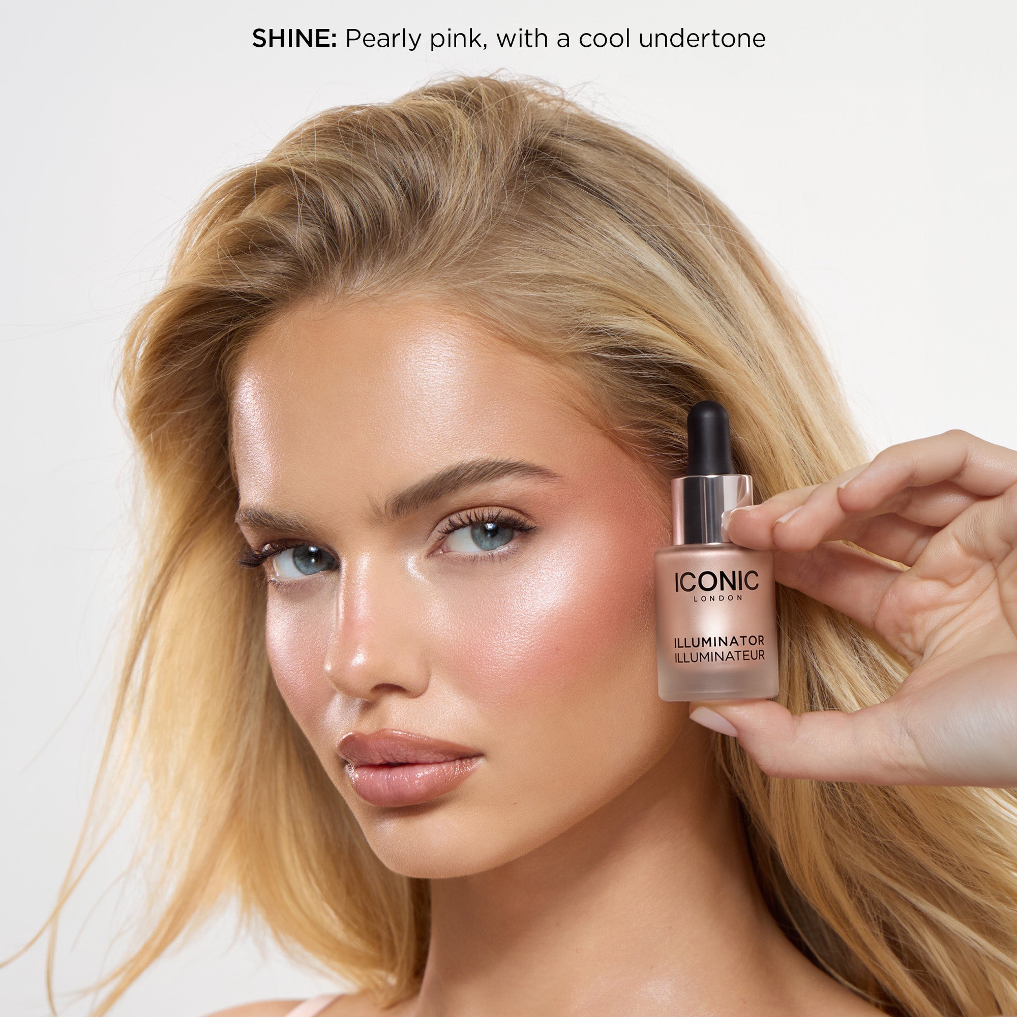 colour_Shine (Pink Pearl), | Iconic London Illuminator Liquid Highlighter Drops - Shine Pink Pearl with a cool undertone