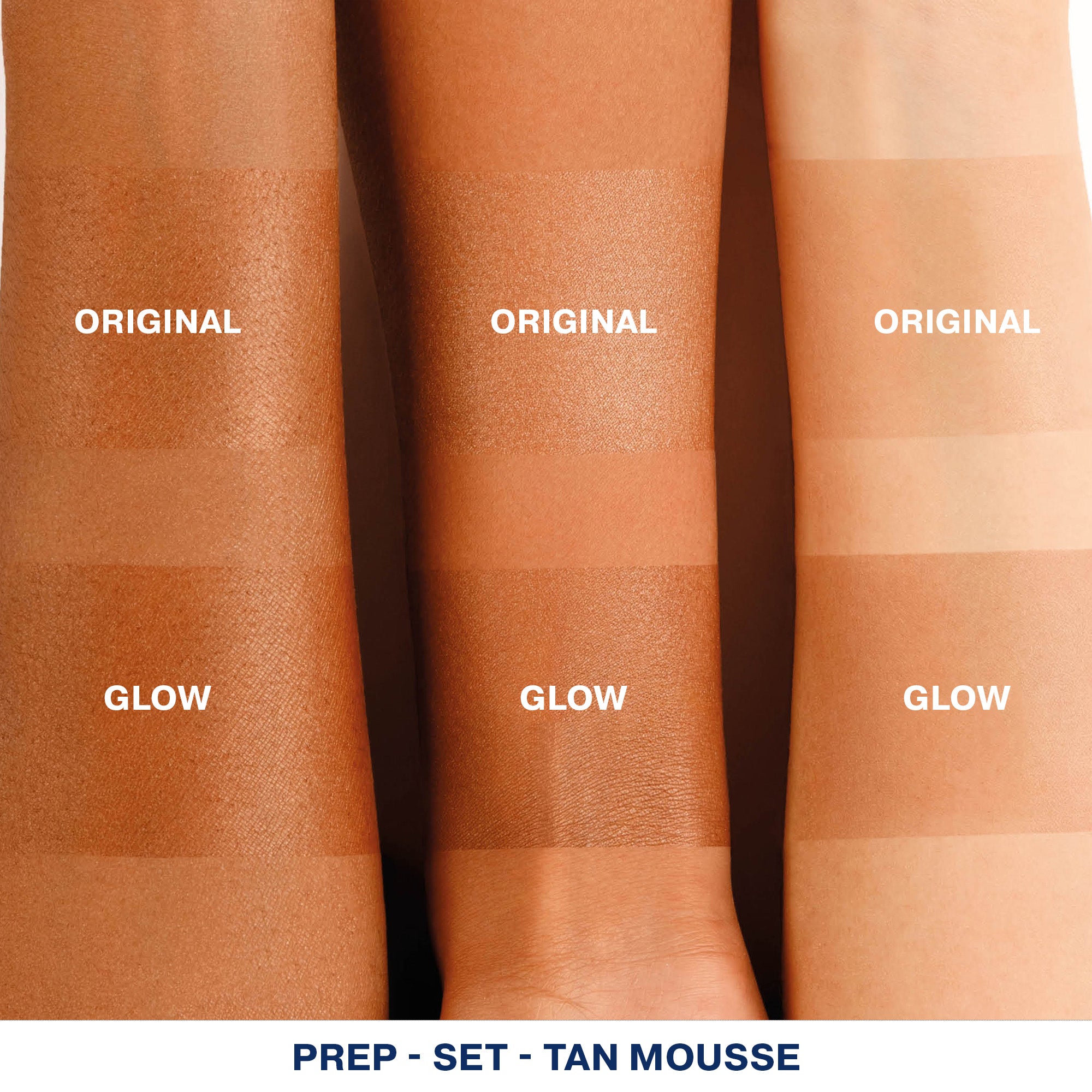 Prep Set Tan Mousse Arm Swatches