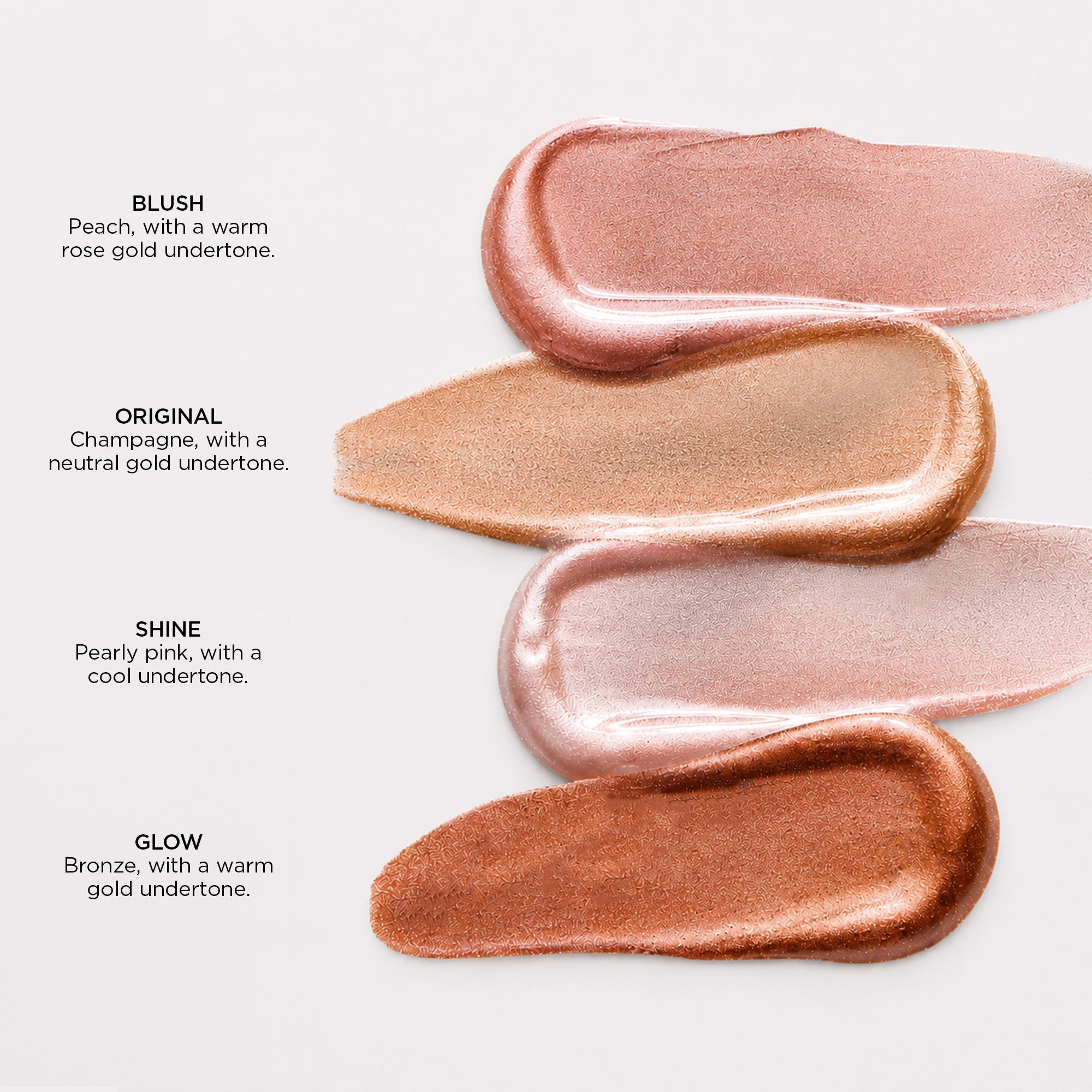 Iconic London Illuminator Liquid Highlighter Drops - Swatch Descriptions
