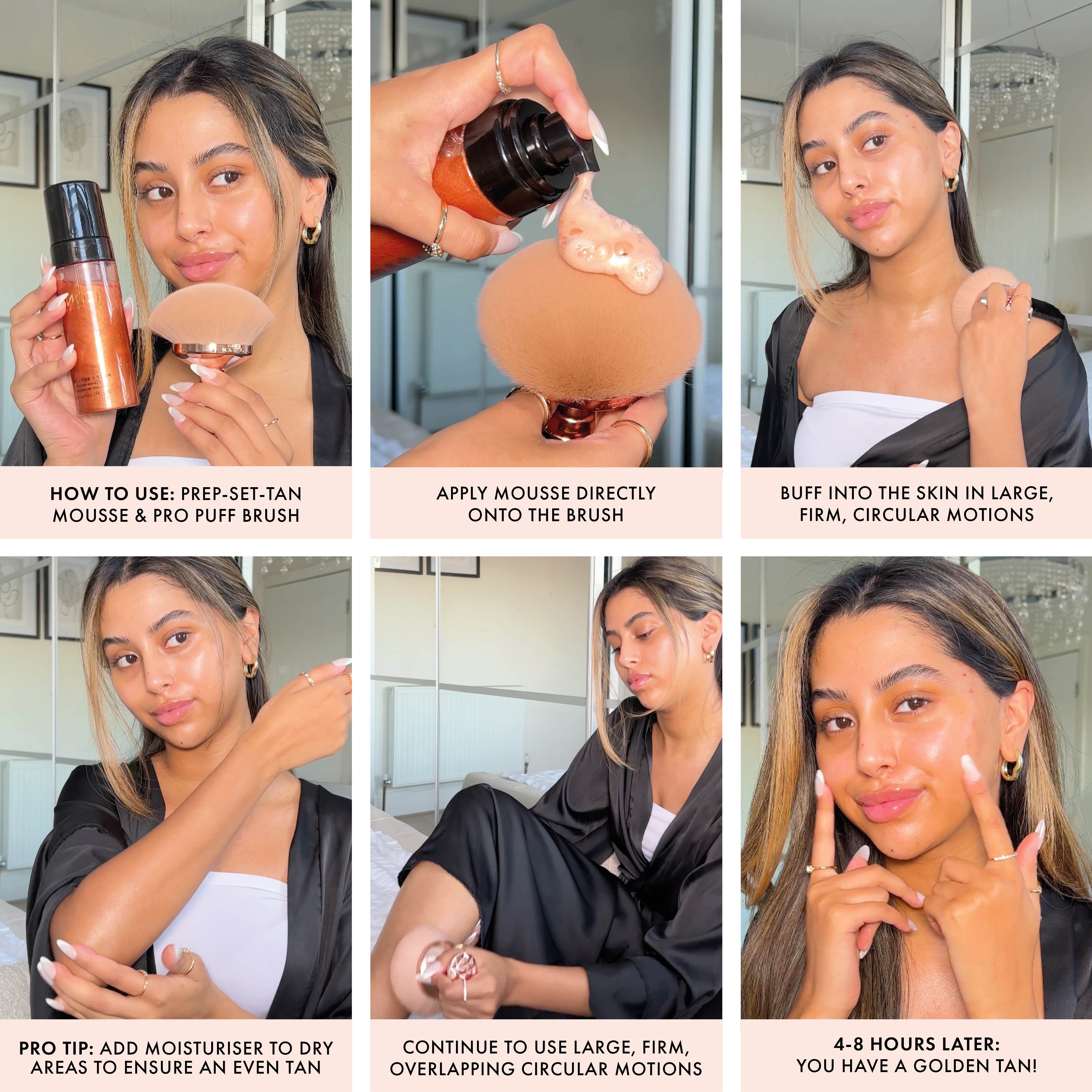 How to use prep set tan mousse