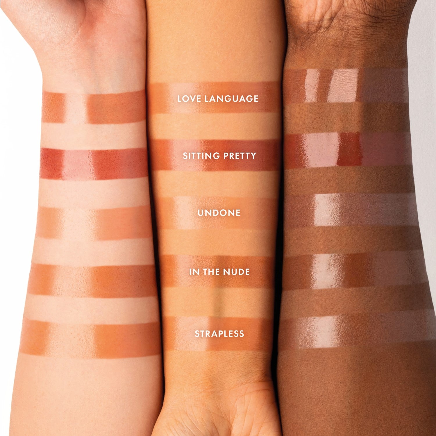 colour_Undone, colour_Sitting Pretty, colour_Love Language, colour_In The Nude, colour_Strapless